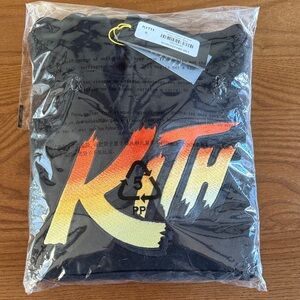 Kith Kids Black Sweatshirt with Orange-to-Yellow Gradient Logo